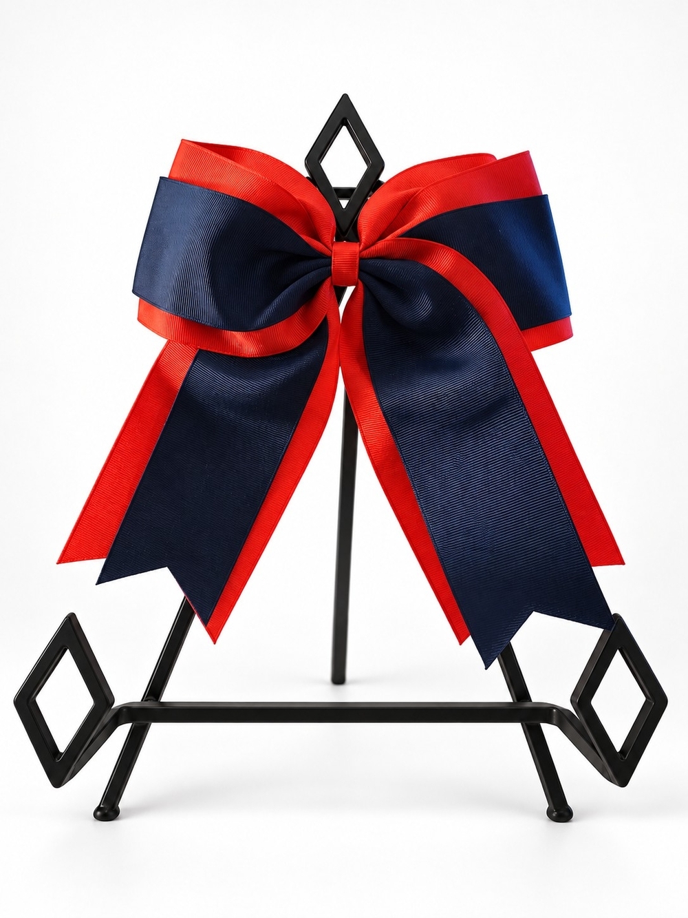 Elegant Navy and Red Decorative Bow - Home Accents